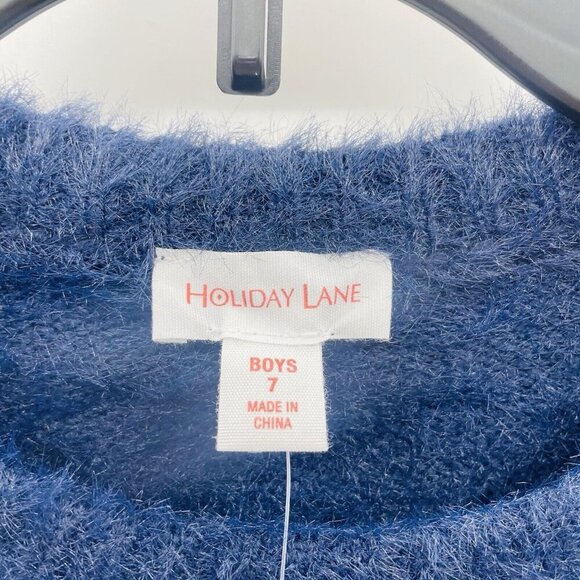 Holiday Lane Little Boys 7 Fair Isle Crewneck Long-Sleeve Sweater Blue $40 041 - Picture 7 of 9